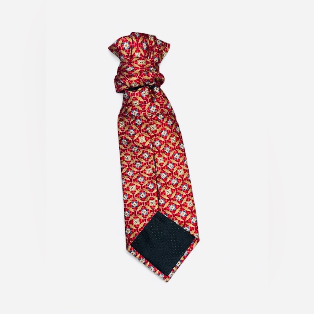 Elegant Red Patterned Necktie - image 2
